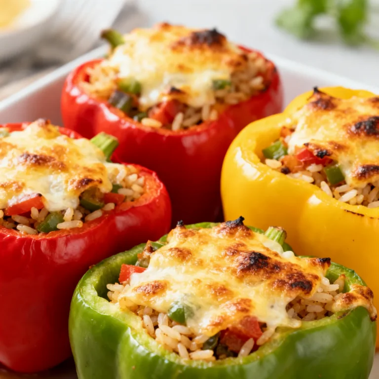 Poivrons farcis au riz et légumes à l’air fryer