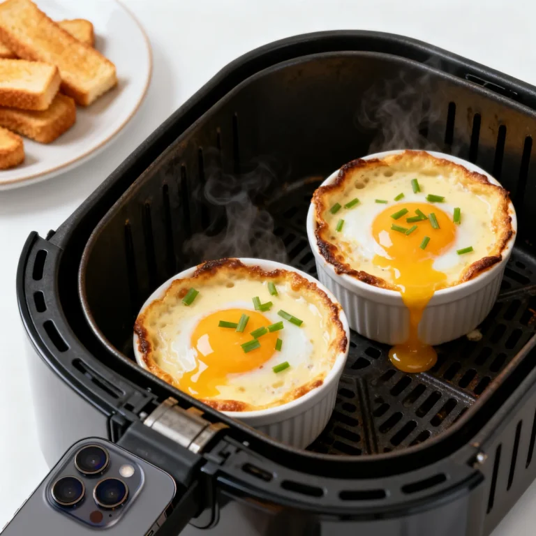 Œufs cocotte à la crème à l’air fryer